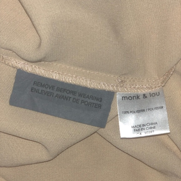 Monk & Lou Womanʻs Tan and Black tank top size Medium.  Spaghetti straps - Picture 6 of 9